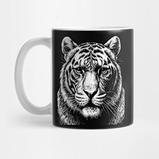 Tiger's head in linear style art Mug